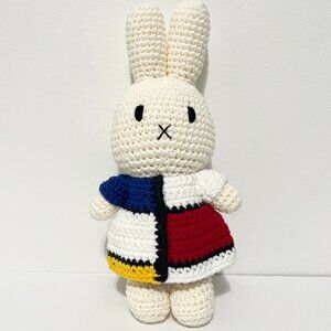 Miffy Just Dutch Crochet 10" Doll Piet Mondrian Inspired Dress Organic Cotton